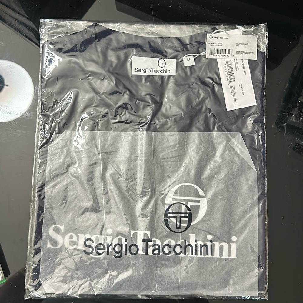 Blue men or women t shirt original Italian brand Sergio Tacchini